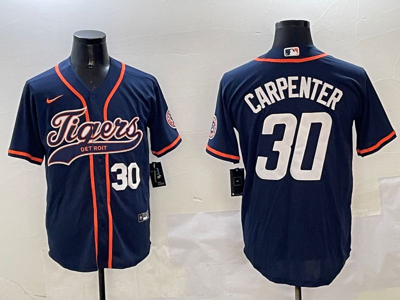 Men Detroit Tigers #30 Carpenter Blue Jointly Name 2025 Nike MLB Jersey style 2->detroit tigers->MLB Jersey